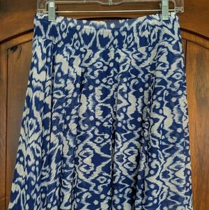 INC International Concepts Navy and Cream A-Line Skirt